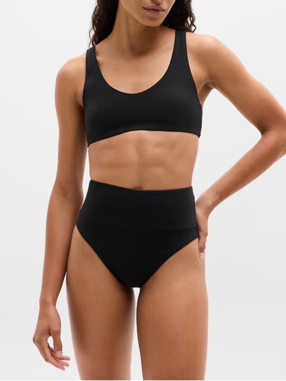 NWT Women’s Athleta Black Ultra High Waist Cheeky Swim Bottom Size XS